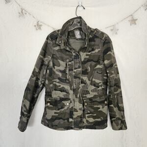 LE3NO Large Women Camo Jacket Utility Military Bohemian Safari Animal Kingdom